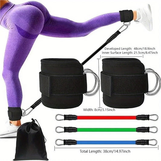 Six-Piece Ankle Strap Glute Resistance Band Set